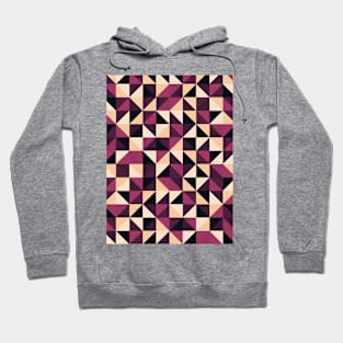 Geometric Art Pattern in Beige, Brown and Magenta Hoodie